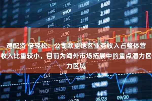速配资 倍轻松：公司欧盟地区业务收入占整体营业收入比重较小，目前为海外市场拓展中的重点潜力区域